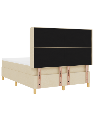 Letto a molle con materasso Crema 140 x 200 cm Tessuto