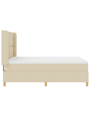 Letto a molle con materasso Crema 140 x 200 cm Tessuto