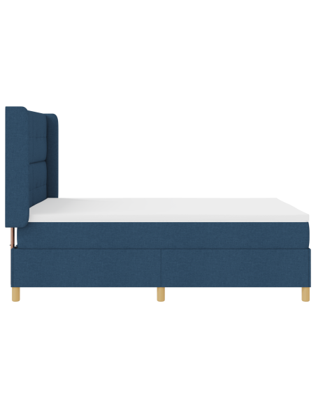 Letto Box Spring con Materasso e LED Blu 140x200 cm Tessuto