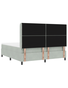 Letto a molle con materasso Grigio chiaro 180 x 200 cm Velluto 2