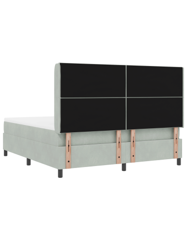 Letto a molle con materasso Grigio chiaro 180 x 200 cm Velluto