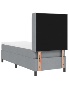 Letto a Sorgente LED Grigio chiaro 80 x 200 cm Tessuto 2