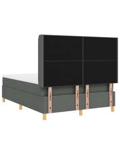 Letto a molle con materasso Grigio 140 x 200 cm Tessuto 2