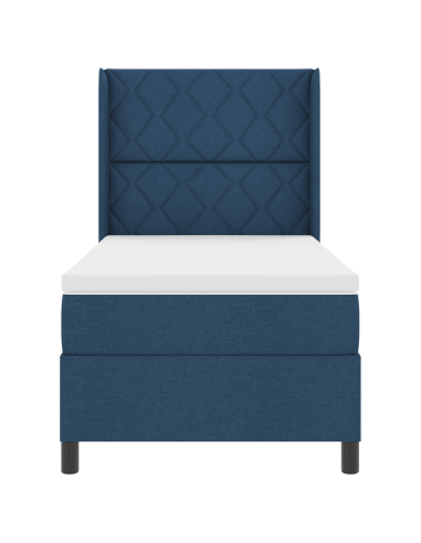 Letto a Sorgente LED con materasso Blu 100 x 200 cm Tessuto