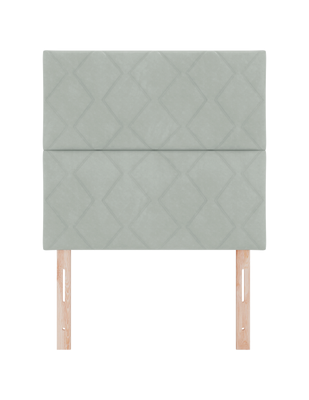 Testiera LED Design a Blocchi di Diamante Grigio Chiaro 100 cm Velluto