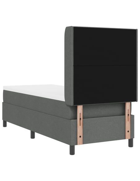 Letto Box Spring con Materasso e LED Grigio Scuro 80x200 cm Tessuto