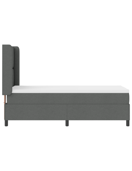 Letto Box Spring con Materasso e LED Grigio Scuro 80x200 cm Tessuto