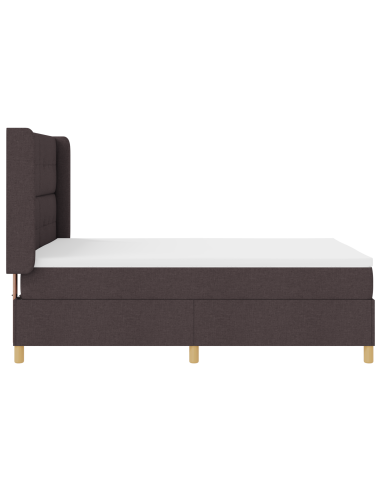 Letto a molle con materasso Marrone 140 x 200 cm Tessuto