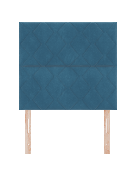 Testata LED Design a Blocchi di Diamante Blu Scuro 100 cm Velluto