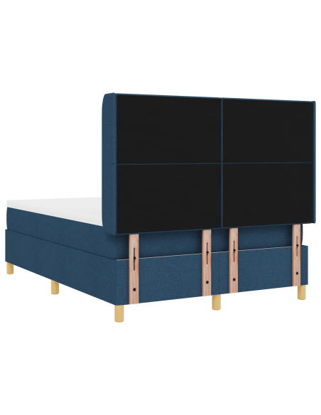 Letto Box Spring  con Materasso e LED Blu 160x200 cm Tessuto