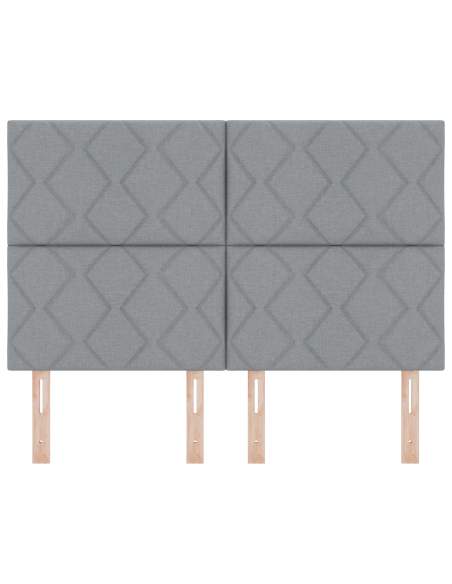 Testata LED  Design a Blocchi di Diamante Grigio Chiaro 144 cm Tessuto