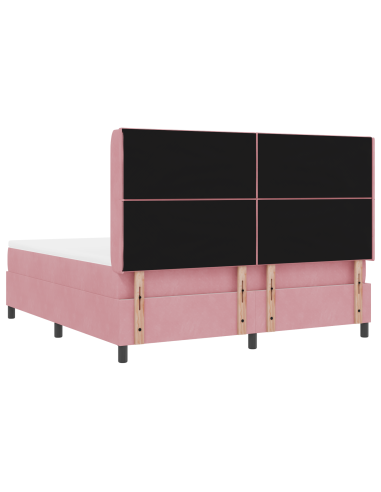 Letto a molle con materasso con led Rosa 180 x 200 cm Velluto