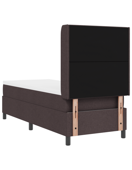 Letto a doghe con materasso e LED Marrone Scuro 80x200 cm Tessuto