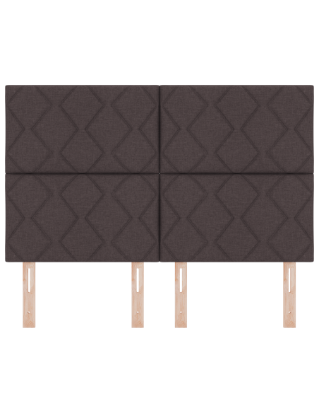 Testata LED  Design Blocchi Diamond Marrone Scuro 144 cm Tessuto