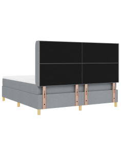 Letto a molle con materasso Grigio chiaro 140 x 200 cm Tessuto 2