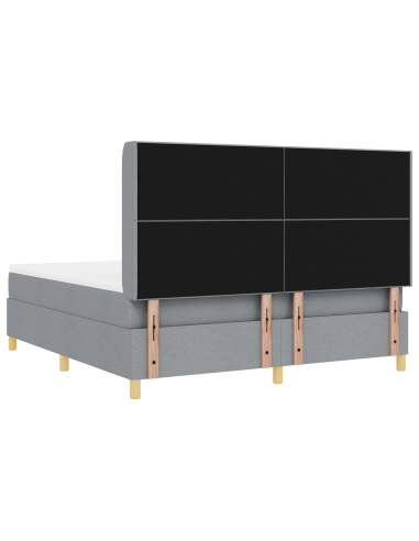 Letto a molle con materasso Grigio chiaro 140 x 200 cm Tessuto