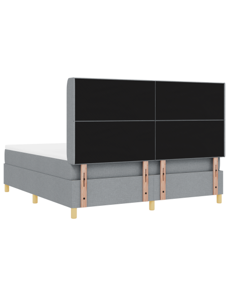 Letto a Molle Insacchettate con Materasso e Luce LED Grigio Chiaro 180x200 cm Tessuto