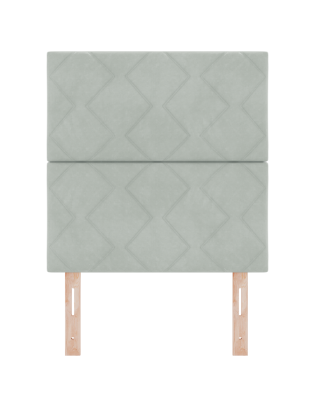 Testiera a Zigzag Design Grigio Chiaro 80 cm Velluto