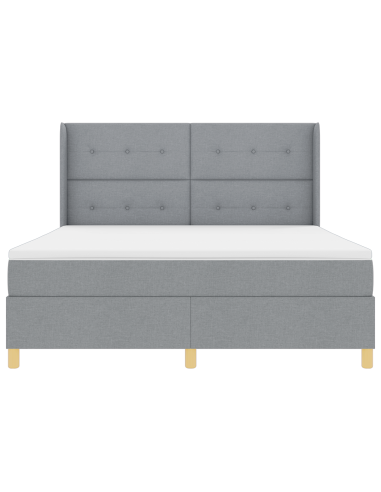 Letto a molle con materasso Grigio chiaro 140 x 200 cm Tessuto
