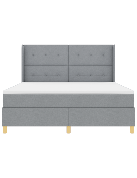 Letto a Molle Insacchettate con Materasso e Luce LED Grigio Chiaro 180x200 cm Tessuto