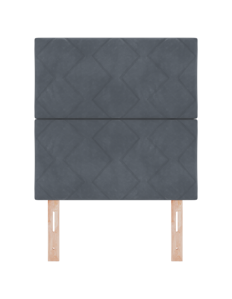 Testata Letto Design a Blocchi di Diamante Grigio Scuro 80 cm Velluto