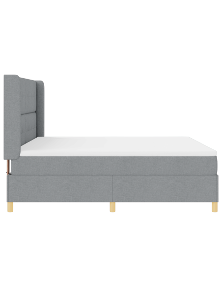 Letto a Molle Insacchettate con Materasso e Luce LED Grigio Chiaro 180x200 cm Tessuto