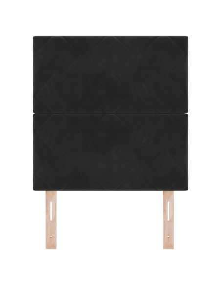 Testiera LED  Design Blocchi di Diamante Nero 80 cm Velluto