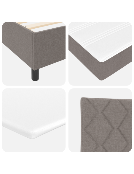 Letto a Box con Materasso e LED Taupe 140x190 cm Tessuto