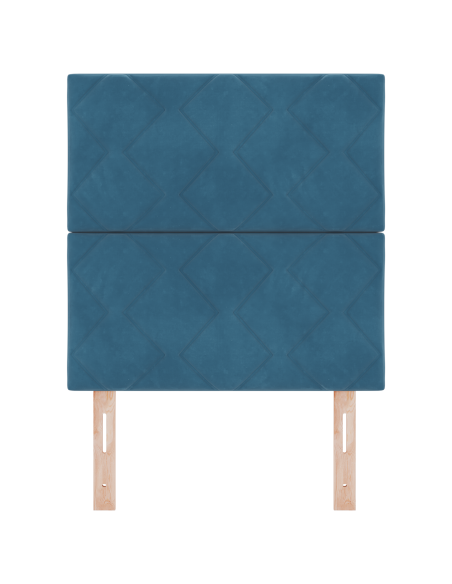 Testata a Blocchi di Diamante Blu Scuro 80 cm in Velluto