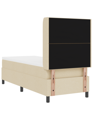 Letto a Sorgente LED con materasso Crema 80 x 200 cm Tessuto