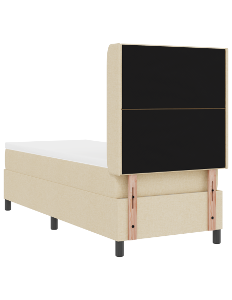 Letto a Molle con Materasso & LED Crema 80x200 cm in Tessuto