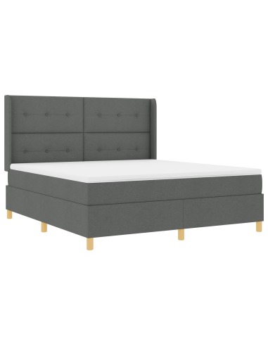 Letto a molle con materasso Grigio 140 x 200 cm Tessuto