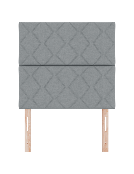 Testiera LED  Design a Blocchi di Diamante Grigio Chiaro 90 cm Tessuto