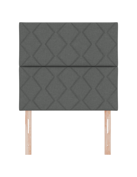 Testata LED  design a blocchi di diamante grigio scuro 90 cm in tessuto