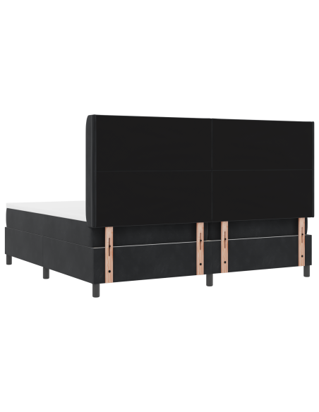 Letto Box Spring con Materasso e LED Nero 200x200 cm Velluto