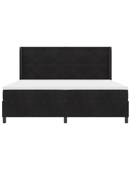 Letto Box Spring con Materasso e LED Nero 200x200 cm Velluto