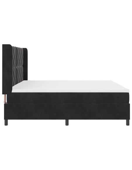 Letto Box Spring con Materasso e LED Nero 200x200 cm Velluto