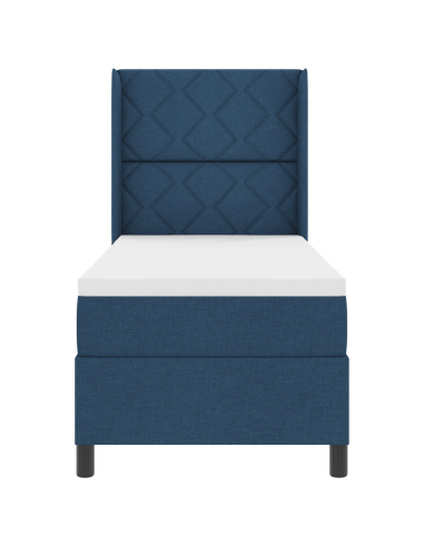 Letto a Sorgente LED con materasso Blu 80 x 200 cm Tessuto