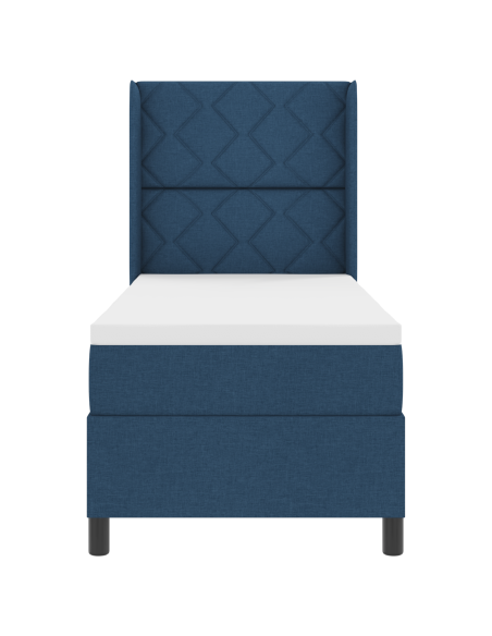Letto alla francese con Materasso & Luce LED in Blu, 80x200 cm, Tessuto