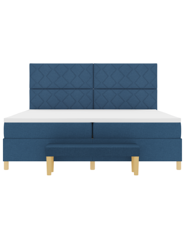Letto a molle con materasso Blu 200 x 200 cm Tessuto