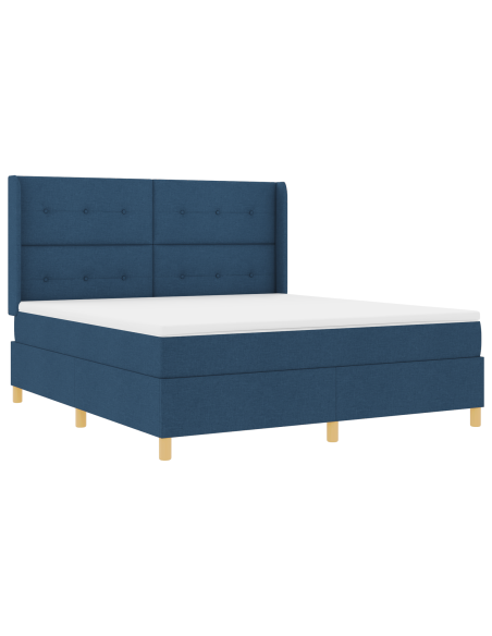 Letto a molle con materasso e LED blu 180x200 cm in tessuto