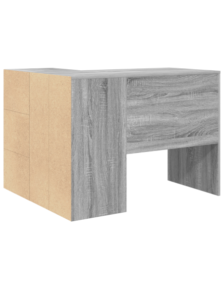 Scrivania Angolare Grigia Sonoma 102x88x75 cm Legno ingegnerizzato