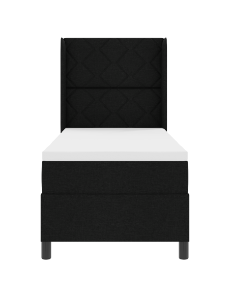 Letto a Molle con Materasso e LED Nero 90x190 cm Tessuto