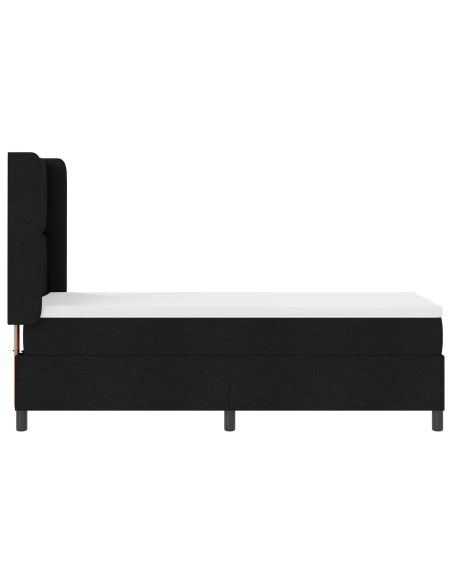 Letto a Molle con Materasso e LED Nero 90x190 cm Tessuto