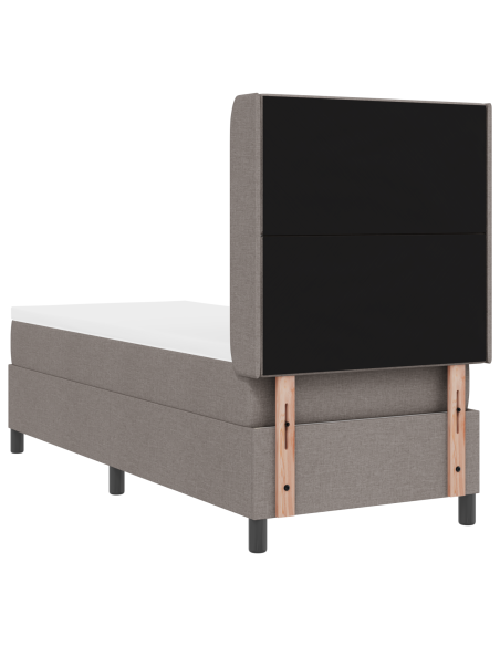 Letto a Molletta  con Materasso e LED Tortora 90x190 cm Tessuto