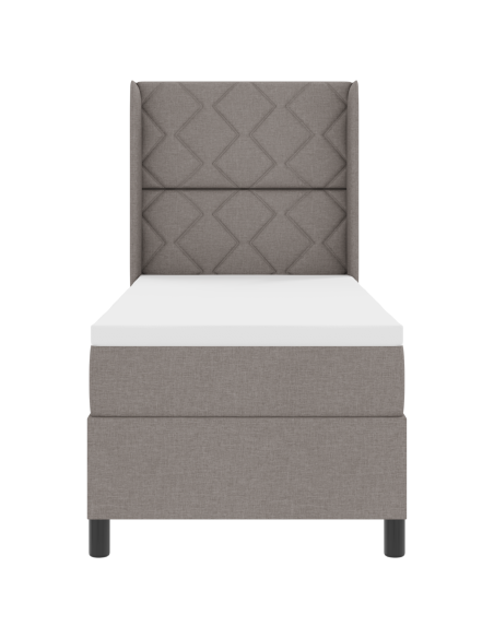 Letto a Molletta  con Materasso e LED Tortora 90x190 cm Tessuto