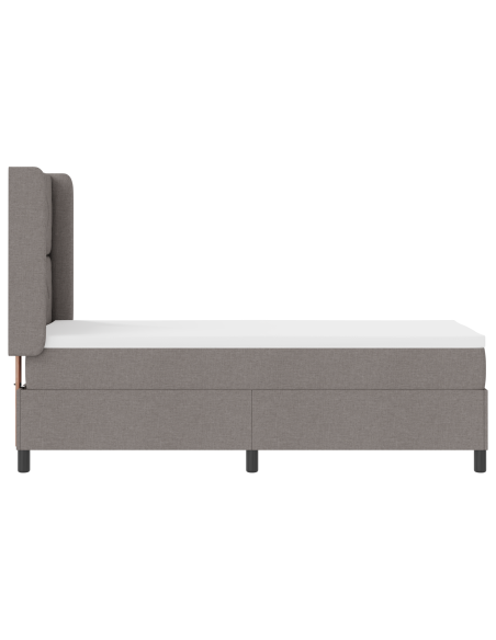 Letto a Molletta  con Materasso e LED Tortora 90x190 cm Tessuto
