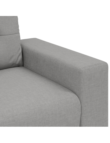 Set di Divani a 2 Pezzi con Cuscini Grigio Chiaro in Tessuto