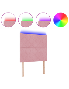 Testiera LED Rosa 100 cm Pelle Sintetica 2