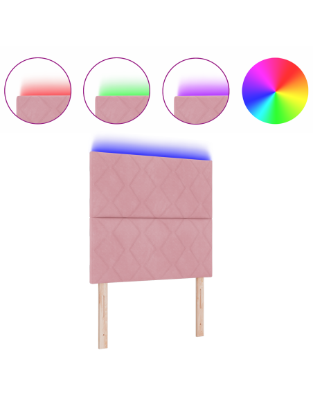 Testata design blocchi di diamante rosa 100 cm in velluto